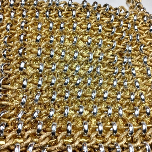 Vtg. LEWIS Imports MIXED METAL CHAIN BAG - Picture 5 of 11